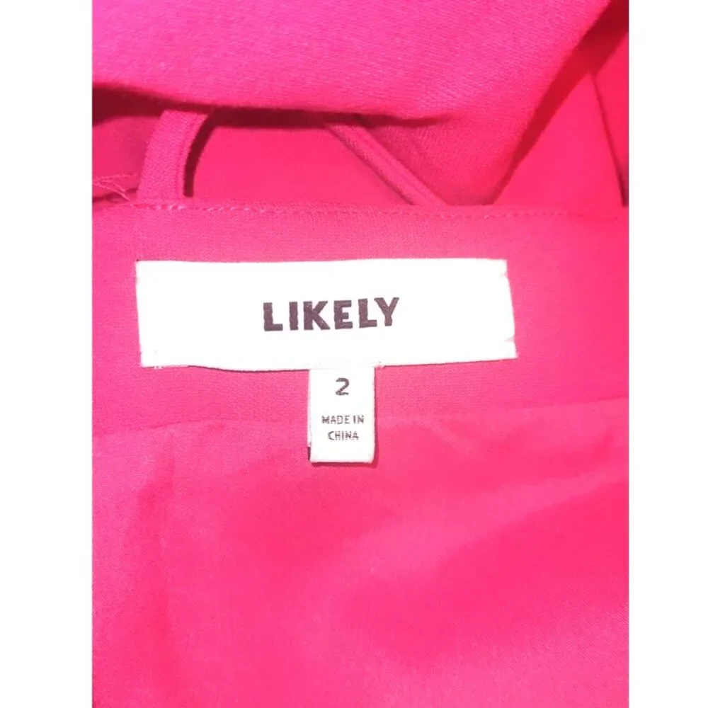 Likely Hot Pink Maxi Dress Size 2 V Neck Spaghetti Strap Formal - Picture 6 of 8